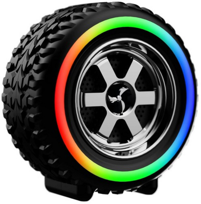 PYHO 타이어형 블루투스 스피커 휴대용 고음질 우퍼, 블랙