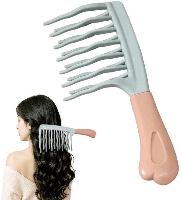 깔끔더하기 파마 머리빗 커브빗 브러쉬, 핑크, 1개