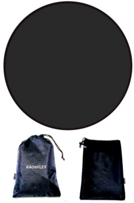 라온플렉스 캠핑 방염매트 방염포 등유 난로 매트 버너 화로대 받침대 바베큐 시트 실리콘 코팅, 블랙 원형 L, 1개