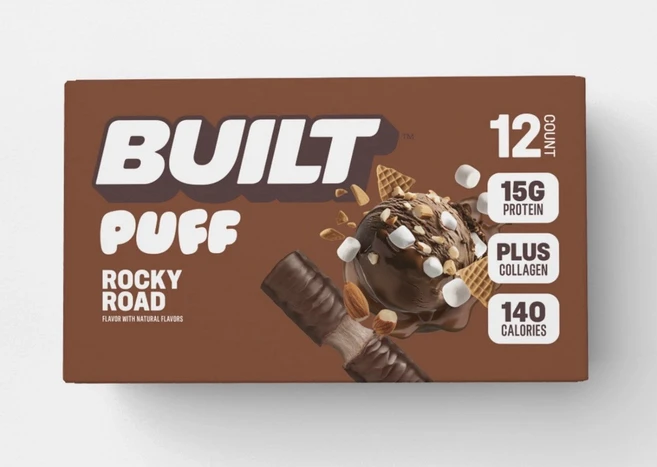 Built Puff Bar ✨빌트 퍼프 단백질 바 - 지구력 체력 헬스트레이닝 보조 12개입 124543 - 쿠팡