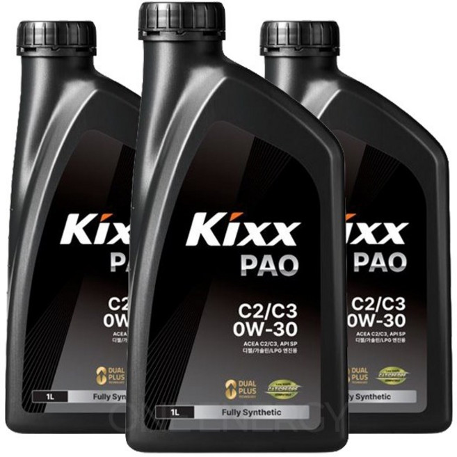 KIXX PAO C2 C3 0W30 1L 합성엔진오일, 3개