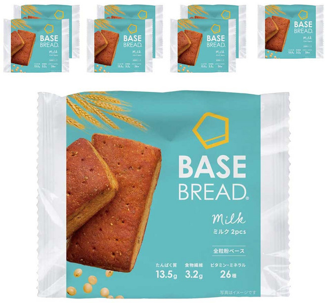 베이스푸드 베이스 브레드 밀크 2개입, 93g, 8개