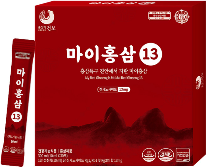 홍삼가건보 마이홍삼13 홍삼스틱 홍삼진액 진안산 30포, 30개, 10ml