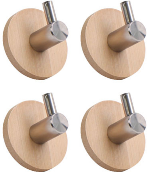 네이처안 포인트 원목 원형 후크 걸이, 4개