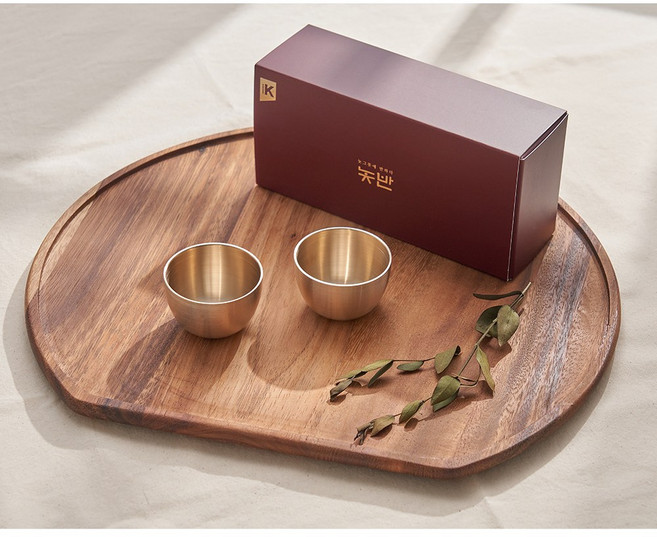 놋반 방짜유기 술잔세트 유기소주잔 2인 1세트