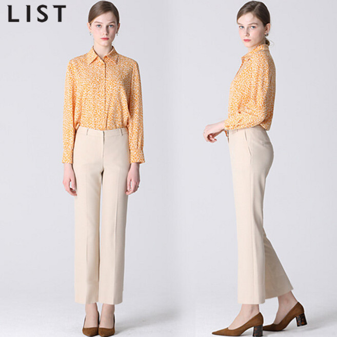 [리스트(LIST)] 잔조직 세미슬림 슬랙스 (택가격138000원)