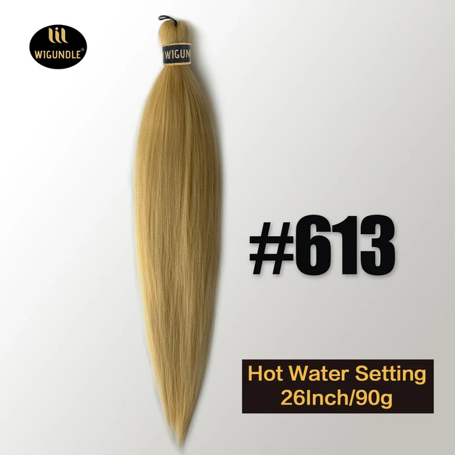 Kanekalon 26 인치 물 세트 Pre Stretched Jumbo Braiding Hair Box 트위스트 브레이드 여성용 합성 헤어, 01 26인치, 02 1 개/세트, 44 613