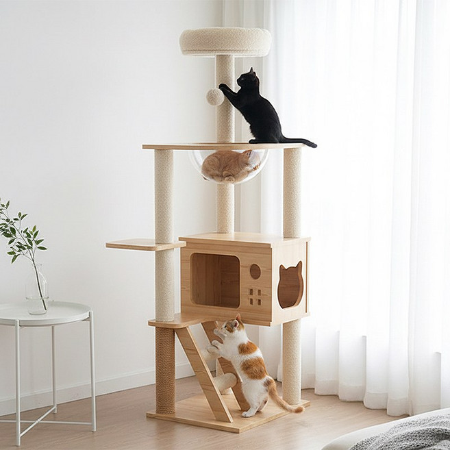 타오진 다기능 안정적인 다층 대형 캣타워, 1세트, MPJ-02