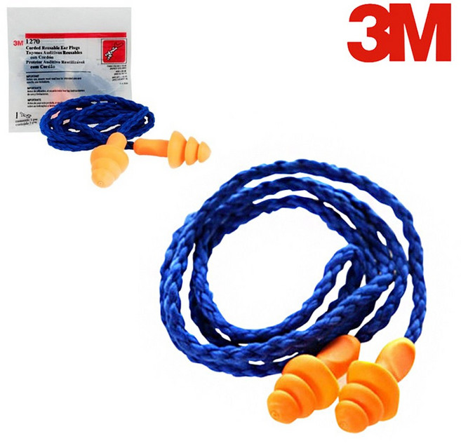 3M 귀마개 1270 (1조) 끈타입 이어플러그 소음차단 이어플러그 방음 수면공부 청력보호, 1개, 1쌍