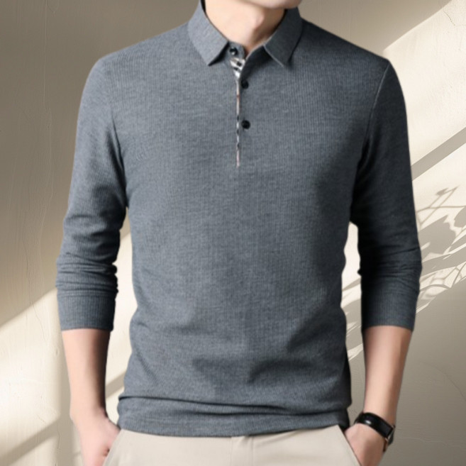 코엑티 남성 봄 가을 단추 카라 골프 긴팔티