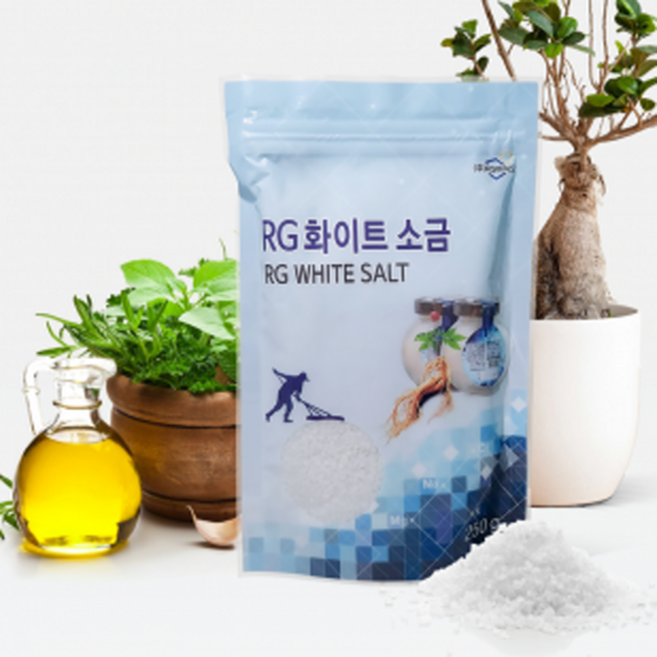 [포항 죽도시장 쇼핑몰] 천일염 화이트 소금, 250g, 1개