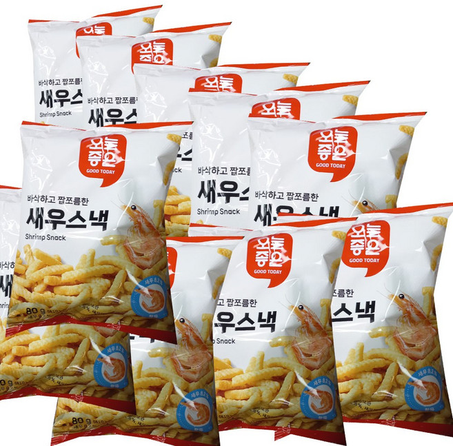 오늘좋은 새우스낵 오리지널, 10개, 80g