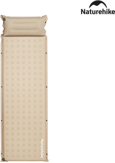 네이처하이크 D 시리즈 자충 매트 베개일체형, 카키베이지