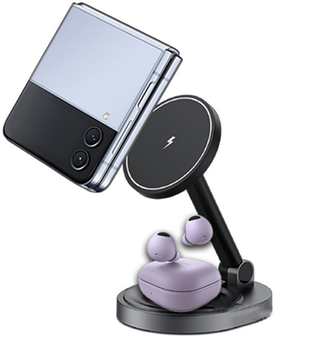 에디토 맥세이프 충전기 3in1 무선 고속 충전기 사과폰워치호환 Z10-i, 블랙, 1개