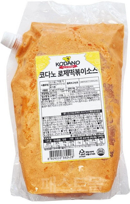 제이케이푸드 코다노 로제 떡볶이소스 2kg, 1개