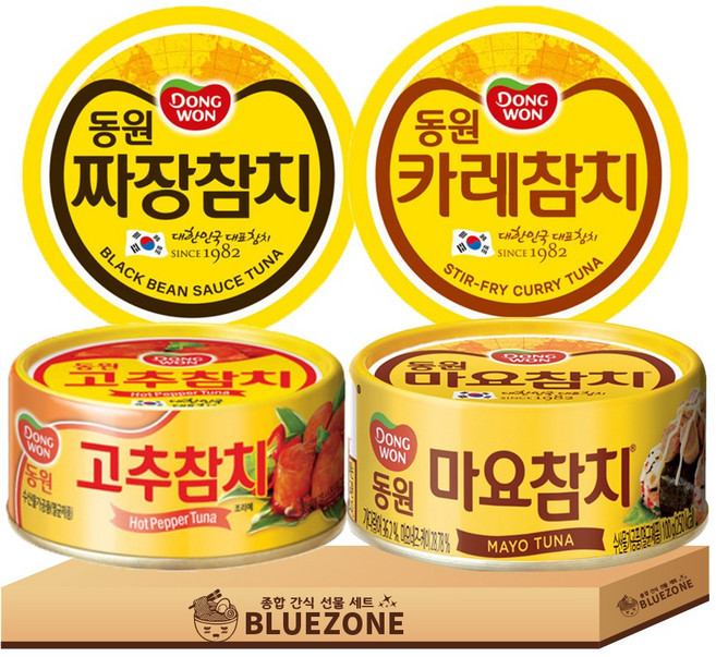 동원 참치 90g 4종 세트 (고추+짜장+카레+참치마요), 4개