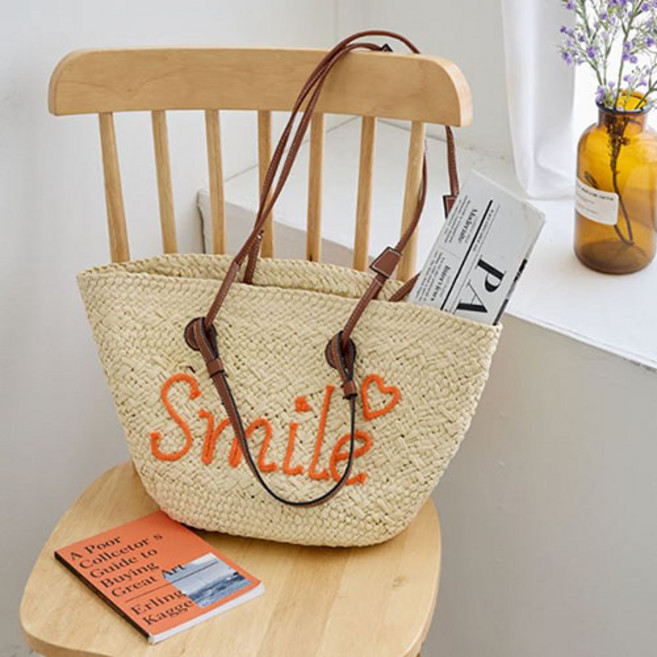 [나크21] 내추럴한 스마일 라탄 숄더백 DM52-BG-03