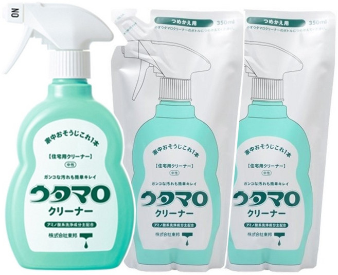 우타마로 클리너 본체 400ml 1개 + 리필 350ml 2개 세트