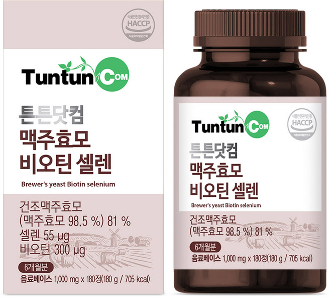 튼튼닷컴 맥주효모 비오틴 셀렌 [6개월분], 180정, 1개