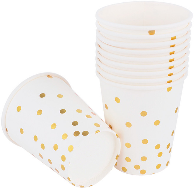 파티팡 생일파티 홈파티 디저트 음료용 컵세트 컨페티 파티컵 8온스 50입 [화이트] (일회용 감성파티 테이블용품), 1개