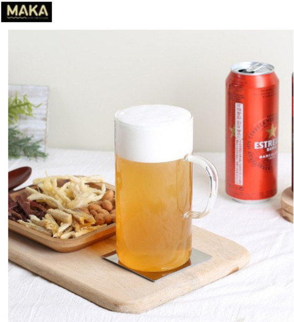 감성카페 MAKA 내열머그 유리맥주컵잔700ML (M-09), 1개