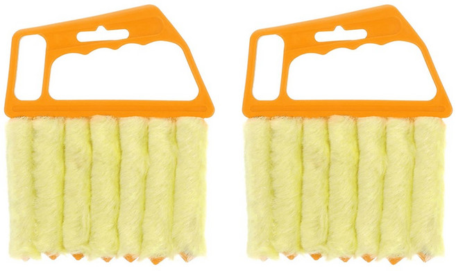 투데이리빙 2p 세트 창문 블라인드 틈새 브러쉬 실내 만능 먼지 제거 브러시 베란다 창틀 탈착형 미끄럼방지 틈세척 청소솔 다용도 세척솔, 2개, 옐로우