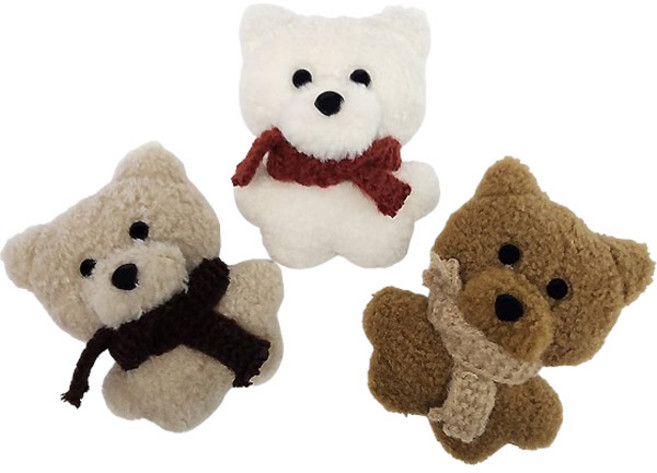 MDC 털목도리곰 뱃지 / 인형브로치 와펜