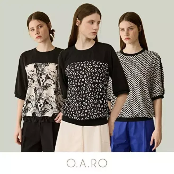 [오아로]25SS 블랙에디션 티블라우스 3종세트