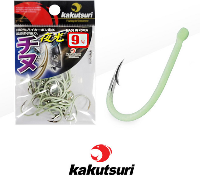 카쿠쯔리 지누야광그린바늘 대용량바늘 6호~10호 축광바늘 벌크, 45개입, 1개