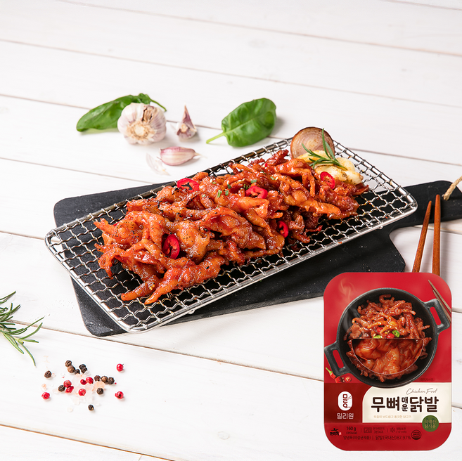 [가마치] 불향가득 무뼈매운닭발 160g 중독적인 매운맛 직화 그릴 캠핑 안주 야식, 1개