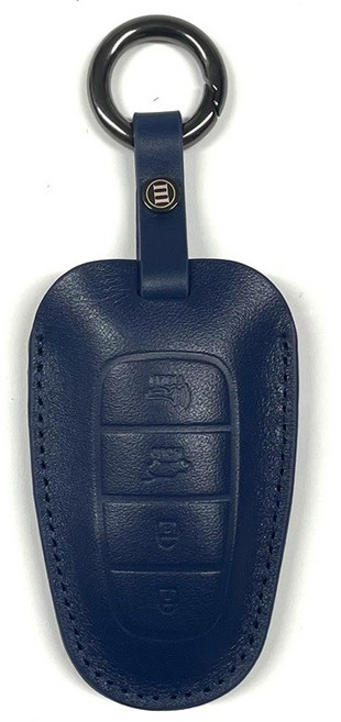 아이루스 가죽 스마트 키케이스 자동차 차키케이스 키홀더 현대 기아 제네시스, H-3, 네이비
