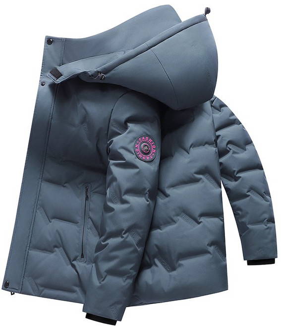 白鴨絨連帽加厚保暖防寒羽絨外套 - 男款情侶款