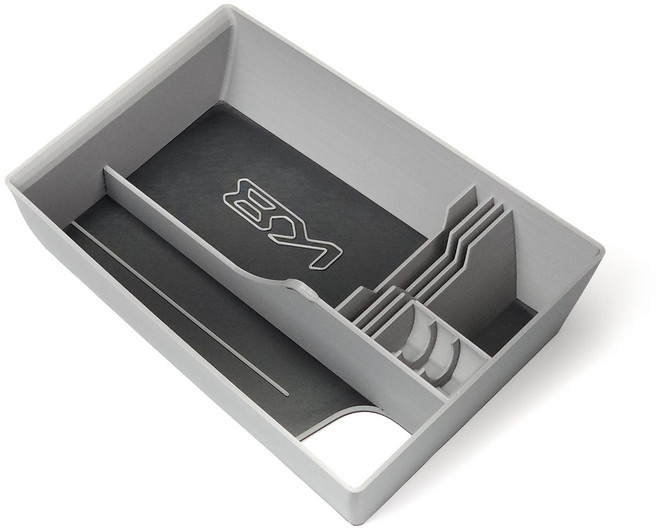 핏콘 더뉴K8 페이스리프트 수납함 콘솔트레이 튜낭 차량용품, 2 양문형, 4 블랙_실버