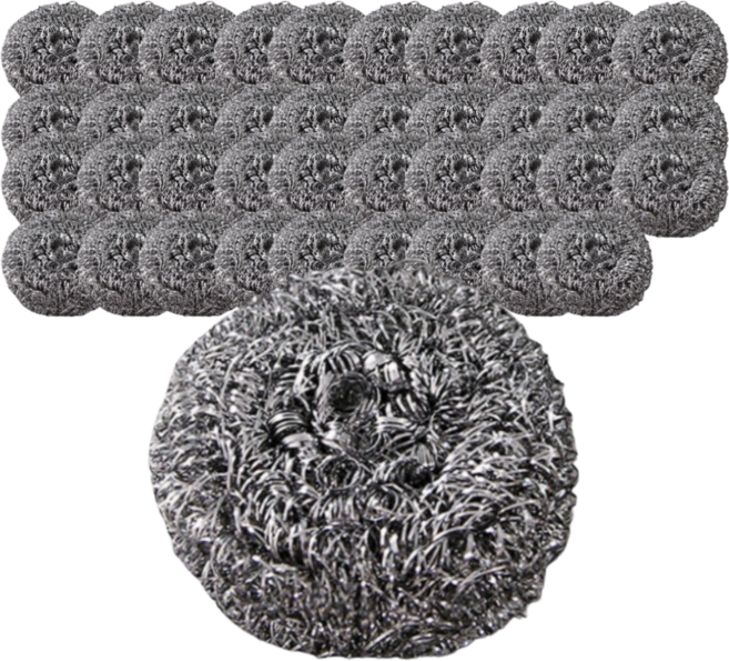 NOV- 미니 철 수세미 40개 식당 주방 설거지 불판 찌든때 제거 수세미, 1세트