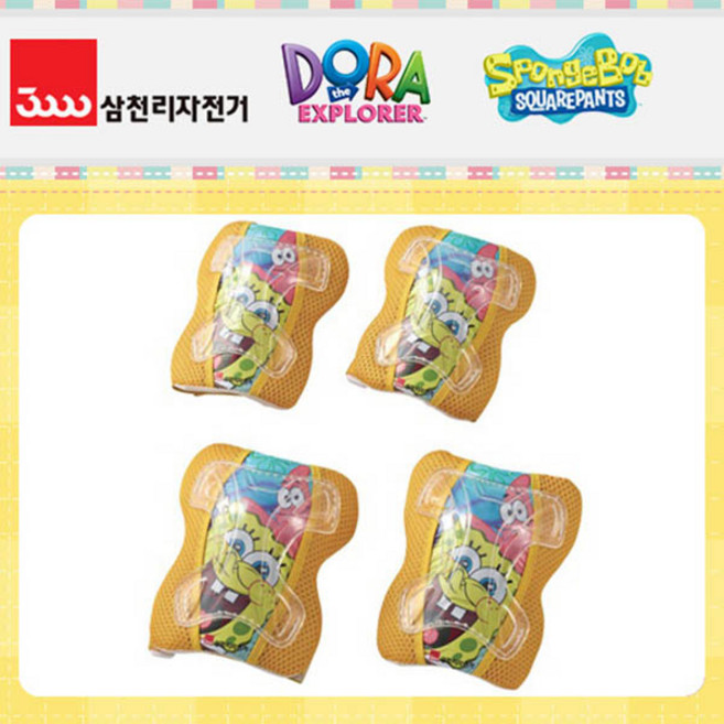 삼천리자전거 스폰지밥 아동용 보호대, 옐로우, 1개