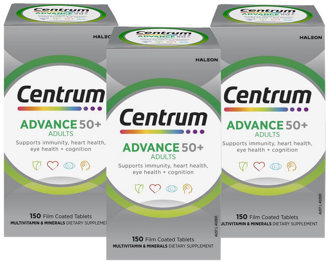 센트룸 호주정품 남여공용 어드밴스 실버 50+ 150정X3팩 총 450정, 150정, 3개