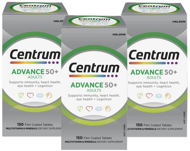 센트룸 호주정품 남여공용 어드밴스 실버 50+ 150정X3팩 총 450정, 150정, 3개 - 쿠팡