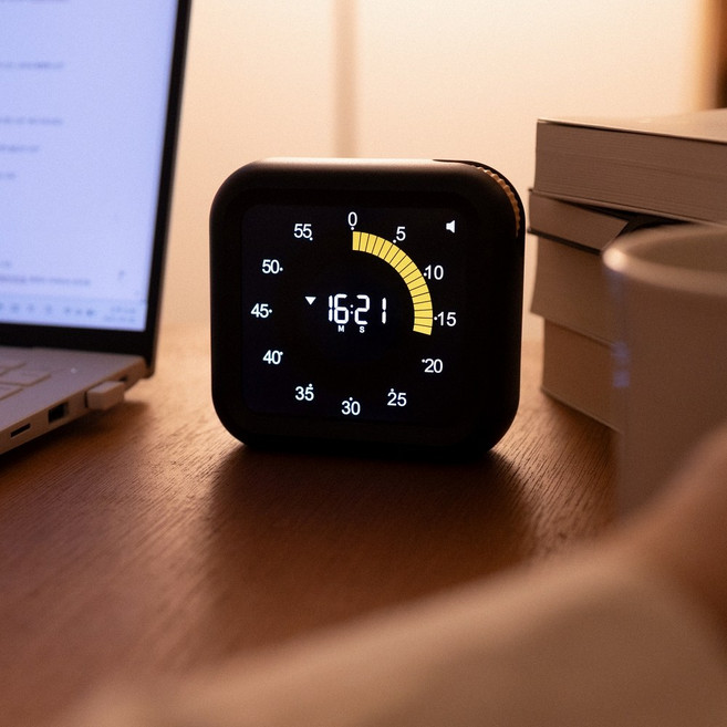 뽀모도로타이머 PRO 무소음 공부 라툴, 1개, 문라이트(블랙)