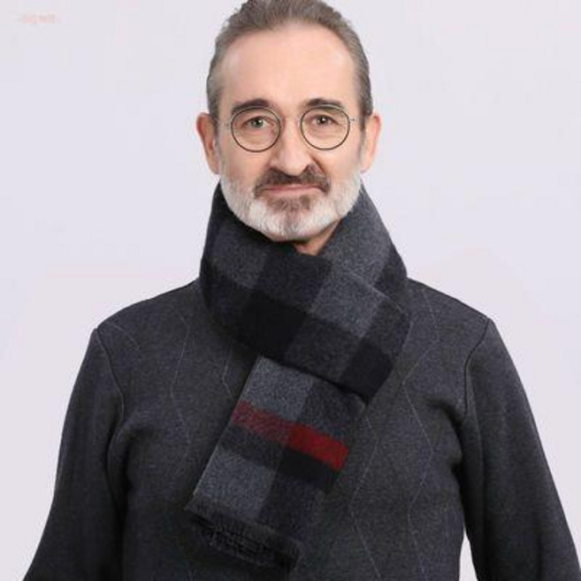 秋冬男士圍巾 保暖仿羊絨圍脖