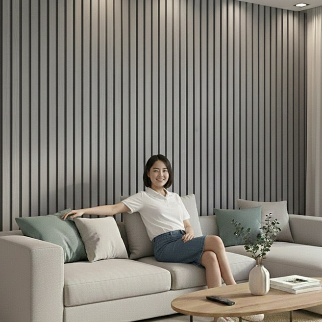 3초쿨 접착식 템바보드 (스크래퍼 증정) 셀프 인테리어 붙이는 템파보드 단열 벽지, 그레이