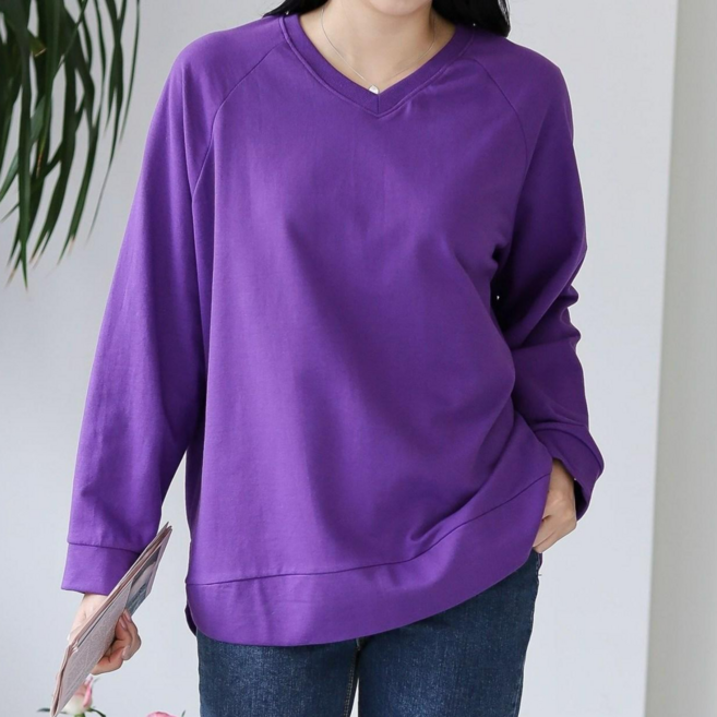 나니까 여성 나그랑 티셔츠 코튼 레이어드 빅사이즈 국내제작 면티