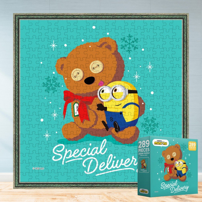 모두의취미 미니언즈와 곰인형 289피스 직소퍼즐, 1개, 액자세트(엔틱그린)