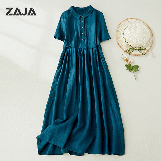 ZAJA 여성 여름 반팔 루즈핏 캐주얼원피스