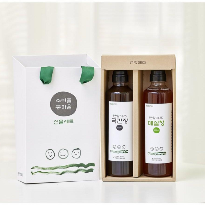 선물세트 2구(100%국내산) 국간장+매실청, 2개, 500ml
