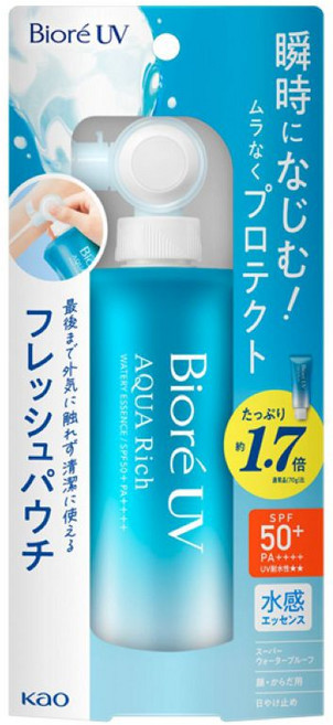 [일본정품]비오레 UV 아쿠아 리치 워터리 에센스 프레시 파우치 120g 4901301449450, 3개
