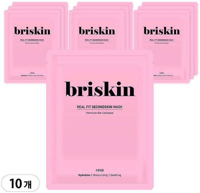 브리스킨 리얼 핏 세컨드스킨 수분집중 시트 마스크, 1개입, 10개