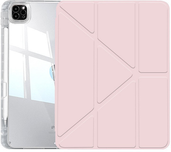 아이두지 아이패드 호환 펜슬 보관 투명 Y형 케이스, 핑크, 1개