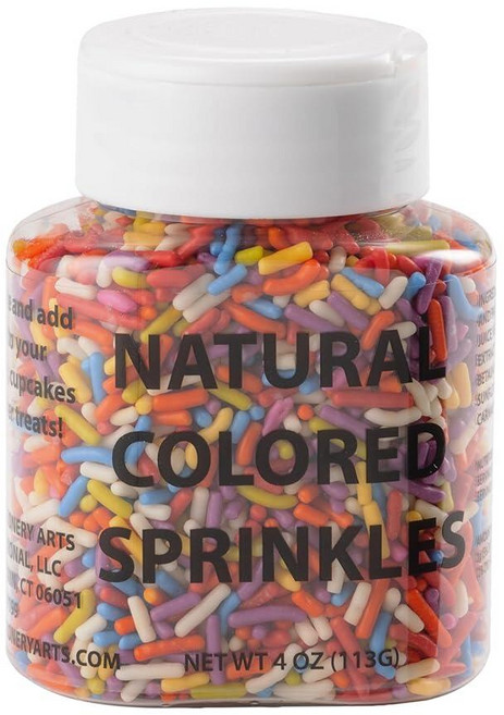 100% 천연 무지개 스프링 - 천연 색상 유제품 프리 견과류 프리 글루텐 프리 콩 프리 계란 프리 코셔 스프링클 메들리 믹스 베이킹 장식 쿠키 컵케이크, 100% 천연 무지개 스프링 - 색상, 유제품 프리,, 1개, 113g