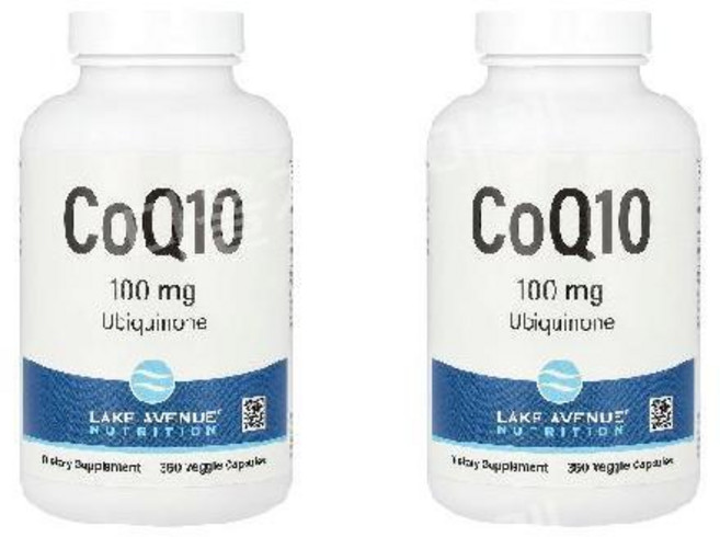 2개 레이크애비뉴뉴트리션 CoQ10 코엔자임큐텐 코큐10 유비퀴논 100mg 360정