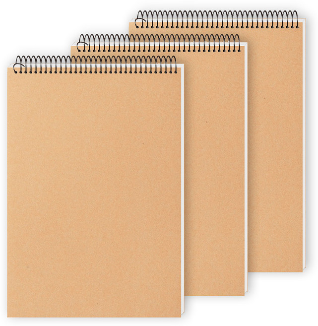 클라리온 크로키북 드로잉북 무지 스케치북 A4 130g 48매 상철 3권